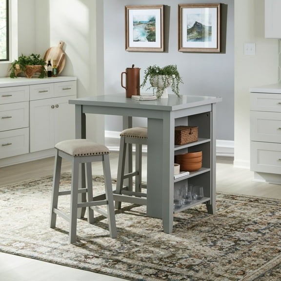 Brook Creek 3 Piece Counter Set in Gray