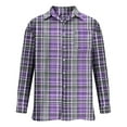 thumbnail image 4 of Tawop Mens Shirts Plaid Casual Long Sleeve Shirts Printed Button-Up Shirts ,Size S, 4 of 4