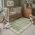 thumbnail image 2 of BERTHMEER Small Area Rugs 3'x5' for Bathroom Kitchen Bedroom Entryway Entrance Rugs Non Slip Washable Vintage Green Carpets Oriental Dorm Home Office Traditional Distressed Throw Rugs, 2 of 5