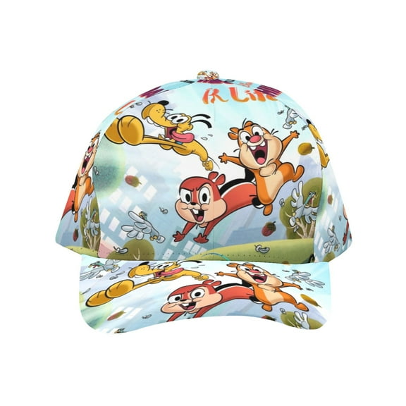 Chip 'n' Dale Park Life-theme Baseball Cap For Men, Women & Kids, Classic Flat Brim Hat Hip Hop Trucker Hat Adjustable Snapback Hat