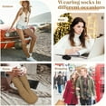 thumbnail image 6 of 5 Pairs Slouchy Socks for Women - Knit Cotton Tube Cute Knee High Boot Long Scrunch Slouch Socks Gifts, 6 of 7