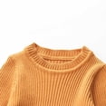 thumbnail image 4 of Povozer Girls Sweater Dress Long Sleeve Knit A Line Casual Winter Dresses(Brown,18-24M), 4 of 6