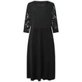 thumbnail image 4 of Skksst Women's 3/4 Sleeve Maxi Long Dress A-line Swing Sundress Plus Size, 4 of 4