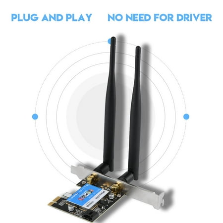 Tbest PCIE Network Card 433Mbps Dual Band 2.4G/5G + Bluetooth 4.0 Bluetooth Network Card for Desktop, Dual Band PCIE Wireless Card, Bluetooth Network (Best Pcie Network Card)