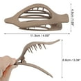 thumbnail image 2 of Unique Bargains 2pcs Plastic Hair Claws Hair Clips Hair Barrettes for Women Light Brown 4.69''x1.89''x1.02'', 2 of 7