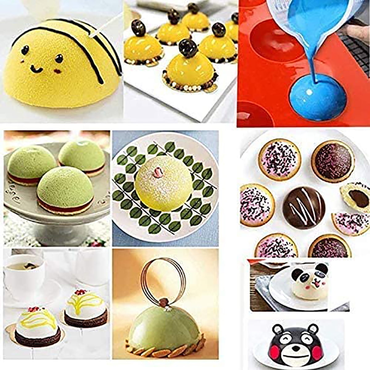Kepooman 2 Pcs Non-stick Chocolate Silicone Mold with 2.75" Rebound Large Circle Holes Thick for Baking