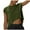 Green, variant on Wyobmus Womens Summer Shirt 1/4 Cap Sleeve Cropped Tops Loose Fit Casual Crew Neck T Shirts Fashion Pure Color Clothes Pink