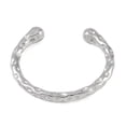 thumbnail image 2 of 304 Stainless Steel Open Cuff Textured Bangles for Women Stainless Steel color Inner Diameter: 1-7/8x2-3/8 inch(4.7x5.9cm), 2 of 3