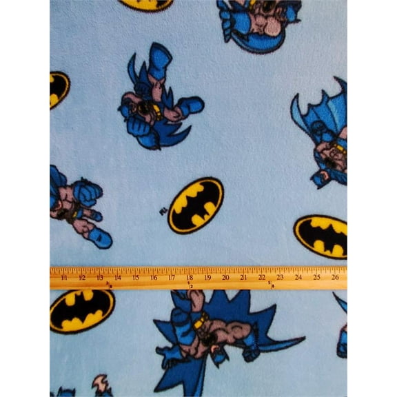 Fleece DISNEY DC's BATMAN Printed Fabric - RETRO BATMAN & LOGO / 58" Wide / SOLD BY THE CONTINUOUS YARD