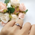 thumbnail image 4 of Evil Eye Ring Blue Sapphire Yellow Tone CZ Round 925 Sterling Silver Size 4, 4 of 4