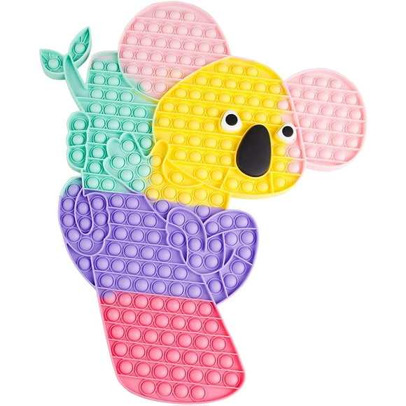 CPDD Biggest Jumbo Huge Pop Pops Poppers it Sensory Cute Toy, Super Big Extra Large Really Giant Popit Popet Popping XL, Gigantic Oversized Push Bubble Poppit Popits Poppet Poppop Toy Koala Rainbow
