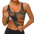 thumbnail image 3 of Honeii Sunset Prairie Meditating Horse patten Workout Crop Tank Top for Women Yoga Tank Tops Athletic Sports Shirts Exercise Undershirts,Sports Bra,Sports vest-Large, 3 of 8