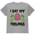 thumbnail image 1 of Halloween T-Shirt Jeunesse « I Eat My Feelings » Cerveau Zombie, 1 of 1