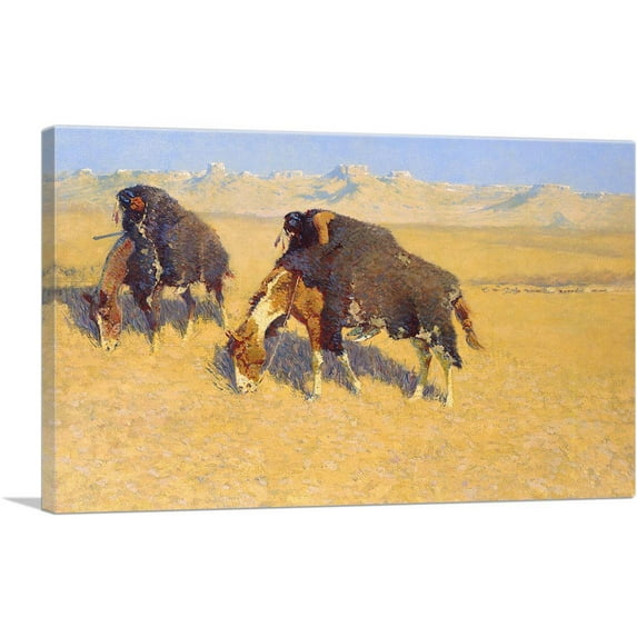 ARTCANVAS Indians Simulating Buffalo 1908 Canvas Art Print by Frederic Remington - Size: 40" x 26" (1.50" Deep)