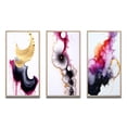 thumbnail image 2 of Designart "Ethereal Elegance Magenta Ink Clouds IX" Abstract Painting Framed Wall Art Set Of 3 - Gold Modern Frame Gallery Set For Office Decor, 2 of 6