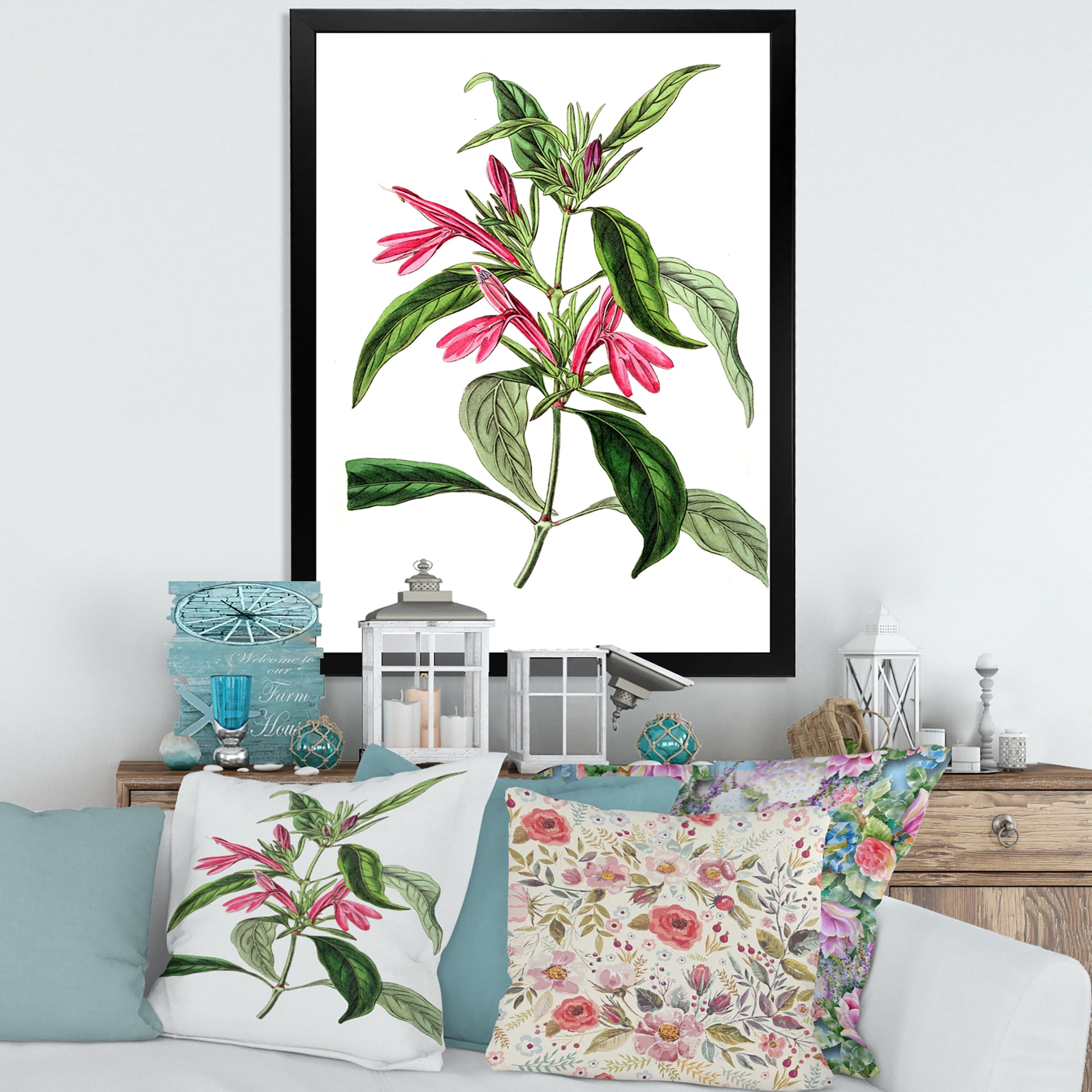 Designart 'Ancient American Flora VII' Traditional Framed Art Print