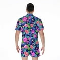thumbnail image 2 of Hawaii Exotic Flowers Pattern Short Sleeve Men'S Rompers, Aloha Tropical Hawaiian Casual Summer Jumpsuits Outfit, 2 of 4