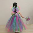 thumbnail image 4 of LUOGENLI Summer Dresses For Girls Size 14-16 Toddler Custome Girls Dress Tutu Mesh Dress With Fairy Wand Headwear 4pcs Sets Performance Dresses For Girls 7-8 Girls Dresses Size 8-10 8-10 Years, 4 of 6
