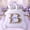 Purple B, variant on Erosebridal Teens Personalized Initial E Bedding Comforter Set 7-Piece,Girls Purple Bow Cheetah Print King Bedding Sets,Microfiber Bedroom Decor