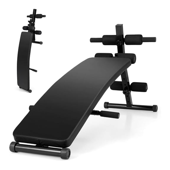 Folding Sit Up Bench, Adjustable Workout Bench for Home Gym, 5 Height Levels, Heavy Duty Abdominal Muscle Trainer for Strength Training