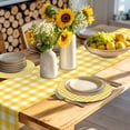 thumbnail image 4 of Yellow Round 13 Inch Placemats Set of 6, Country French Rustic Buffalo Plaid Modern Art HeatResistant Non Slip Place Mats for Dining Table, Wipeable Braided Kitchen Table Mats for Housewarming, 4 of 9