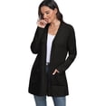thumbnail image 5 of JWD Women's Cardigan Open Front Lightweight Cardigan Long Sleeve Cardigans with Pockets Black L, 5 of 7
