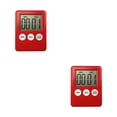 thumbnail image 2 of Ounissouiy Temporizador de cocina con pantalla Digital LCD súper fino, reloj cuadrado para cocinar, aparato de cocina, 7 colores Rojo 2Conjunto, 2 of 6