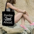 thumbnail image 5 of Zombie zone ahead. Funny Trick Or Treat Halloween Groovy Retro Canvas Bag 1Pc, 5 of 5
