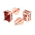 thumbnail image 2 of Clara Pucci 2Ct Natural Garnet Emerald Cut VVS1 Screw Back Stud 14k Solid hypoallergenic Gold Designer Earrings For January, 2 of 7