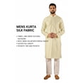 thumbnail image 1 of DWEEP SARA Men’s Green Silk Blend Embroidered Long Kurta 38 Straight Fit Festive Ethnic Wear with Side Slits, 1 of 7
