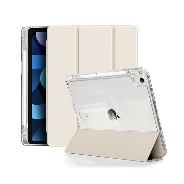 wonim11 kenke Case for iPad (A16) 11 Inch 2025, iPad 10th Generation 10.9 Inch 2022, Slim Trifold Stand Case with Pencil Holder, Soft TPU Smart Back Cover, Auto Sleep/Wake, Cream White