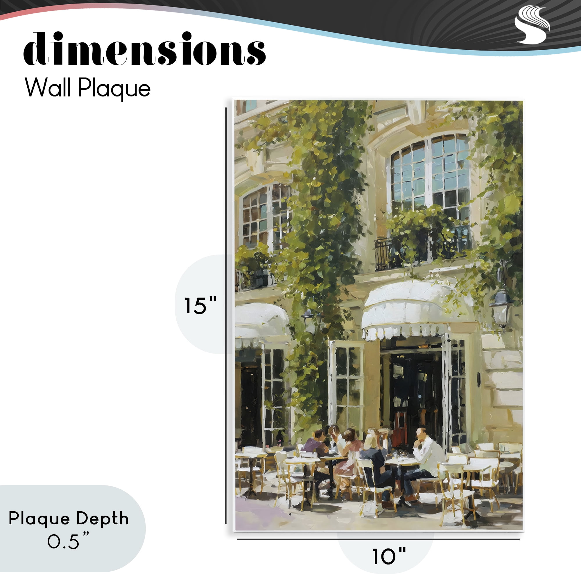 Stupell Industries Cafe Terrace with Ivy Wall Plaque Art, design by Petal Prints Design