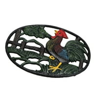 NICEXMAS Creative Rooster Iron Pot Mat Decorative and Practical for Home