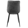 thumbnail image 4 of Elama 2 Piece Vintage Faux Leather Tufted Chair in Gray with Black Metal Legs, 4 of 7