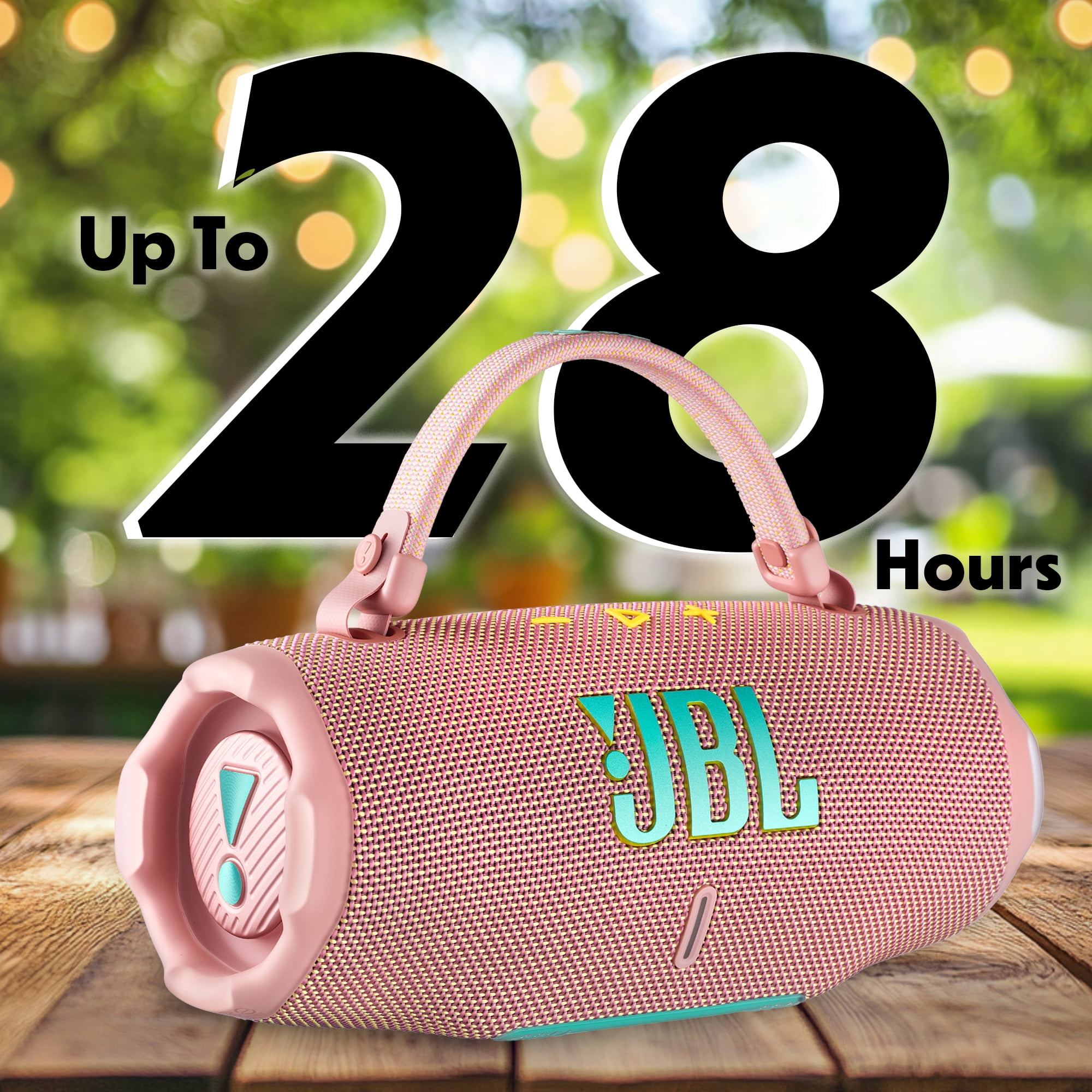 JBL Charge 6 Portable Speaker (Pink), IP68 Waterproof with Travel Case (International Model)