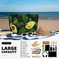 thumbnail image 5 of Wukai Fresh Avocados Print Zipper Bag,large Beach Tote Bag,Waterproof Sandproof Bag,Grocery and Picnic Tote Travel Bag, 5 of 5