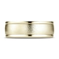 thumbnail image 5 of Benchmark� 14k Gold 8mm Comfort-fit Wire Brush Finish High Polished Round Edge Carved Design Wedding Band Ring, 5 of 9