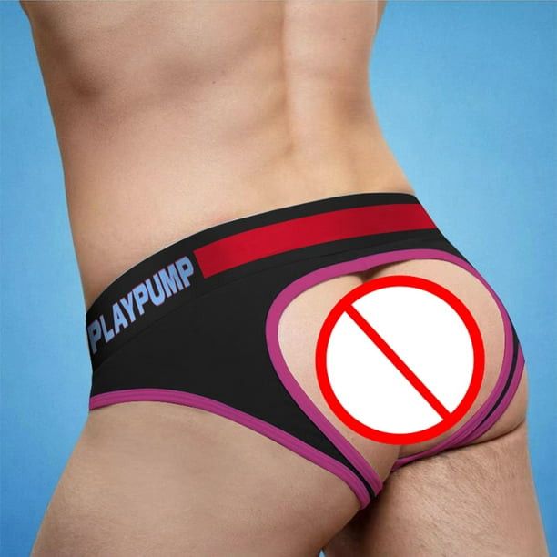 nsendm Mens Underpants Adult Male Underpants Mens Underwear No Sweat Men's  Thong Showing Buttock PP Erotic Underwear U Sexy Mens Linen Underwear(Red,XL)  