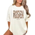 thumbnail image 5 of He Is Risen Shirt for Women - Ink-Printed Pearls Easter Matthew 28:6 Floral Tee Ivory Shirt Adult Medium, 5 of 7
