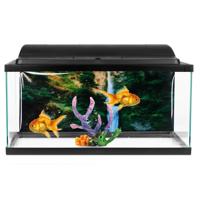Aquarium Poster,PVC Adhesive Jungle Waterfall Fish Tank Decoration Fish Tank Poster High-Precision Functionality