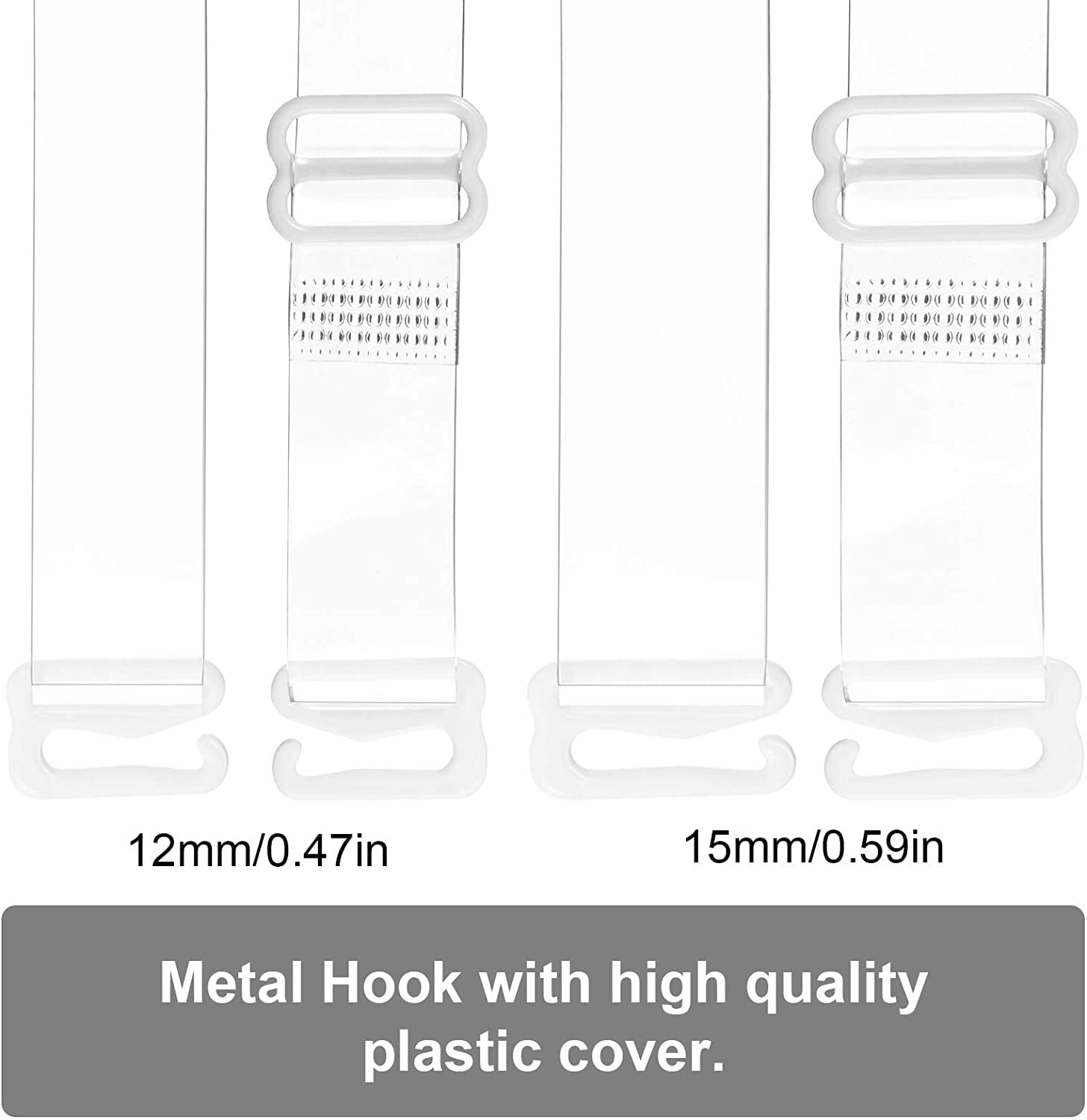 Rovtop Invisible Bra Strap, Clear Bra Strap, 22-45mm Adjustable Bra Straps,  Transparent/Matte Replacement Bra Straps