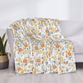 thumbnail image 3 of Honeii Floral1 print throw blanket, crafted from cozy cotton flannel, offers versatile home decor as a bedding suitable for all seasons.-80"x60", 3 of 6