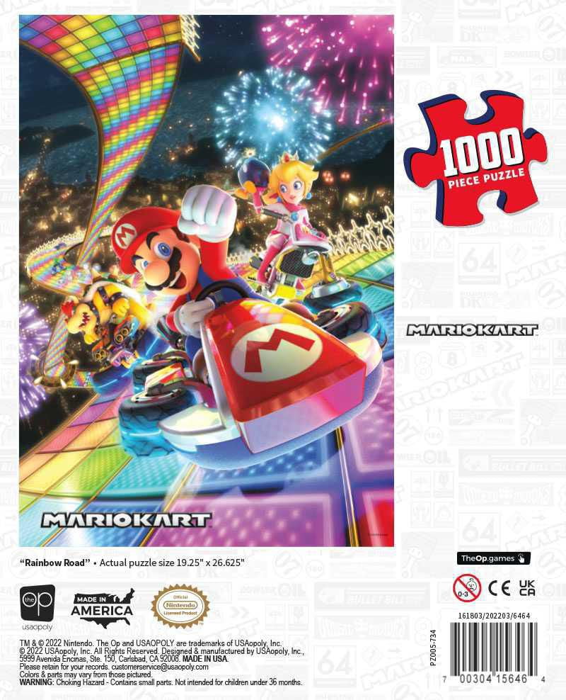 USAopoly Mario Kart “Rainbow Road” Casse-Tête De 1000 Pièces