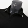 thumbnail image 5 of Yindaity Men's Slim-Fit Cotton Pique Polo Shirt Black,2XL, 5 of 5