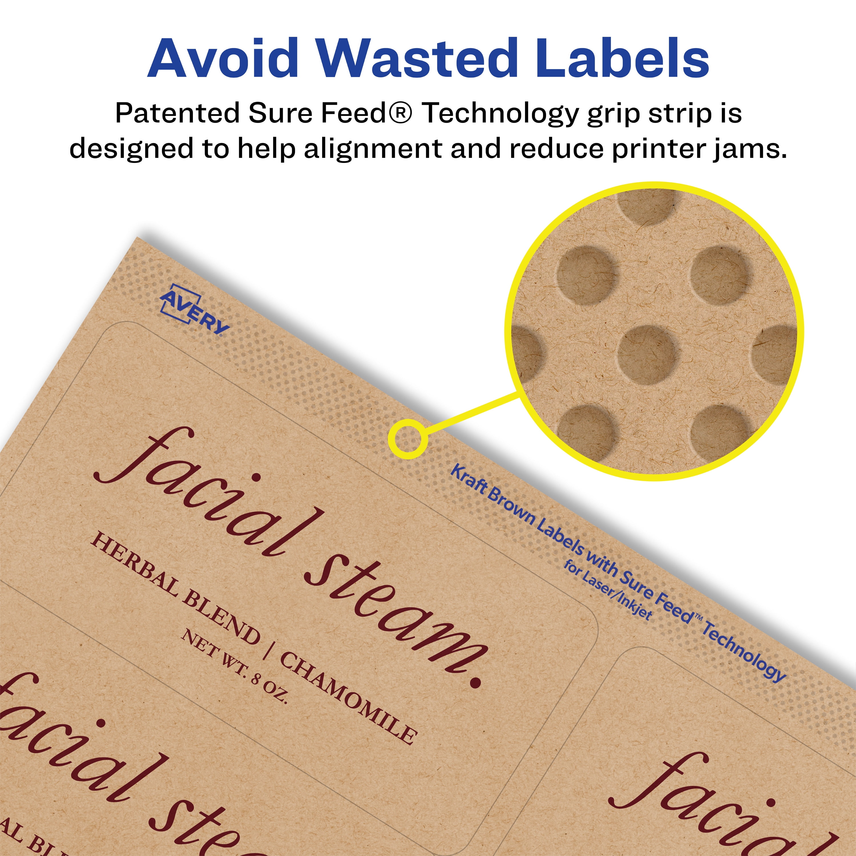 Avery Kraft Brown Rectangle Labels, 2" x 3", 800 Labels
