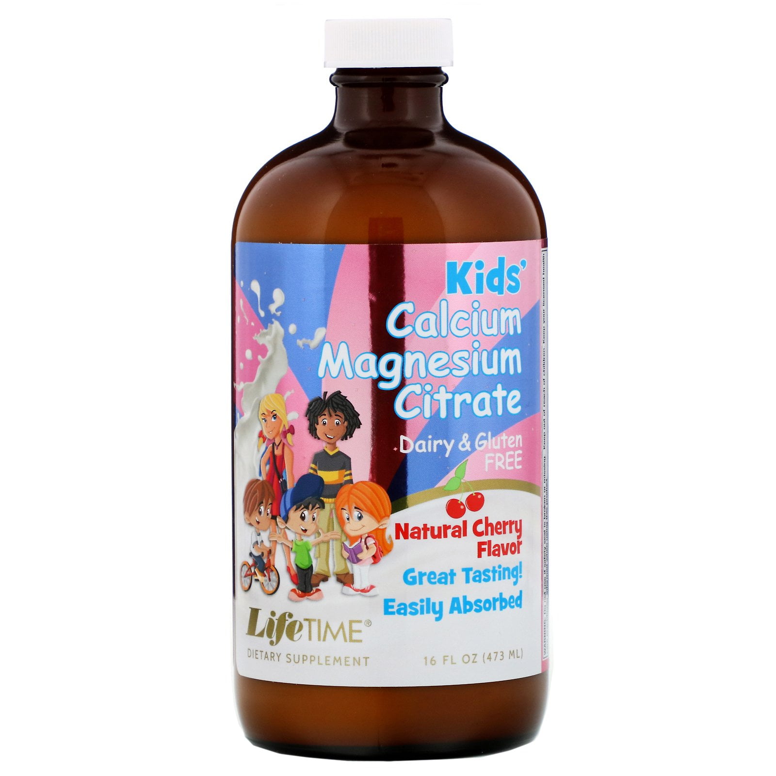 Lifetime Kids Calcium Magnesium Citrate Support Bone, Muscle & Teeth Health Easy Absorption