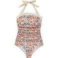 thumbnail image 4 of Women Sexy Tummy Control One Piece Swimsuit Halter Retro Bathing Suit, 4 of 12