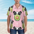 thumbnail image 2 of Honeii Panda Avocado Print Men’s Hawaiian Shirt,Classic Button-Down Short Sleeve Shirt, for Beach, Vacation, and Outdoor Activities,X-Large, 2 of 7