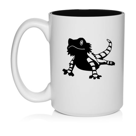 

Bearded Dragon Lizard Ceramic Coffee Mug Tea Cup Gift for Her Him Friend Coworker Wife Husband (15oz White)