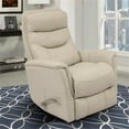 thumbnail image 3 of Home Square Leather Manual Swivel Glider Recliner in Ivory - Set of 2, 3 of 7